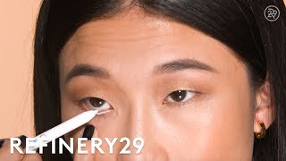 Waterline White Eyeliner Tutorial  Short Cuts  Refinery29 [upl. by Lundgren]