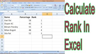 How to Calculate Rank In Excel [upl. by Novart]