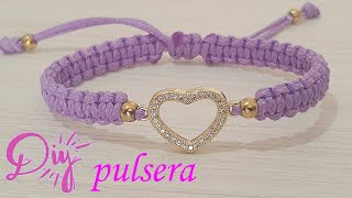 DIY COMO HACER PULSERA CORAZON PARA PAREJAS  AMISTAD  VENDER FACIL Y BONITA [upl. by Creedon]