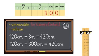 Rechnen mit Längen unterschiedliche Einheiten [upl. by Calesta765]