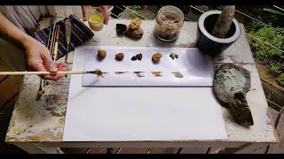 How to process natural pigments  From nature to painting [upl. by Helve124]