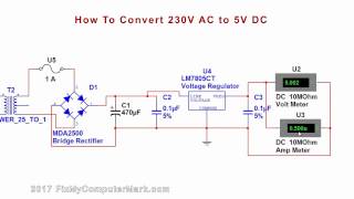 How to convert 230V AC or 120V AC to 5V DC [upl. by Eimmit]