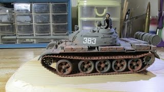 Building Tamiya Russian T55A Tank From Start to Finish 135 Scale [upl. by Ahsema]