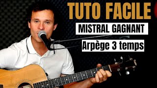 Comment jouer facilement Mistral Gagnant de Renaud à la GUITARE POUR DÉBUTANT [upl. by Bunni895]