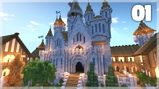 Minecraft How to Build a Medieval Castle  Huge Medieval Castle Tutorial  Part 1 [upl. by Inalaehon]