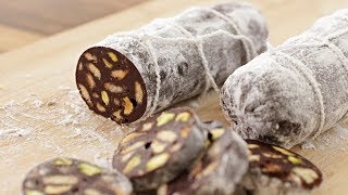 Chocolate Salami Recipe  How to Make Chocolate Salami Dessert [upl. by Calabresi]