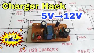 Charger upgrade  5v charger modification for 12V  Free Circuit Lab [upl. by Geanine]