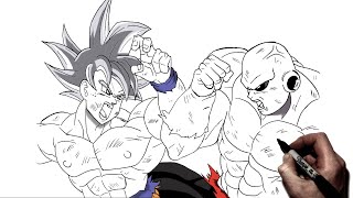 How To Draw Goku MUI vs Jiren  Step By Step  Dragonball [upl. by Nasaj213]