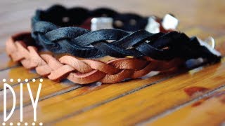 DIY Braided Leather Bracelet [upl. by Elimay749]