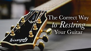 How to Restring An Acoustic Guitar  The Tour Tech Tutorial [upl. by Lauree770]