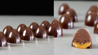 Como hacer unos Bombones de Chocolate y Caramelo  How to make some Chocolate amp Caramel Bonbons [upl. by Carin]