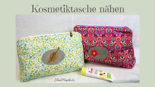 Kosmetiktasche nähen  kostenloses Schnittmuster [upl. by Cleopatra]