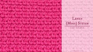 How To Crochet The Linen Moss Stitch  Easy Tutorial by Hopeful Honey [upl. by Mulloy]