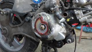 water pump removal piaggio vespa gts 125cc and 300cc step by step [upl. by Timms]