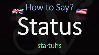 How to Pronounce Status American  British English Pronunciation [upl. by Llecrad]