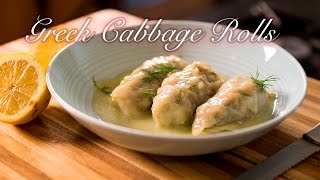 Greek Cabbage Rolls Lahanodolmades [upl. by Hanimay722]