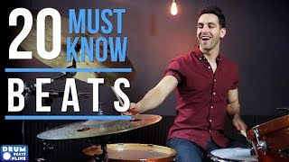 20 MUST KNOW Drum Beats For Beginner Drummers  Drum Beats Online [upl. by Ailey]