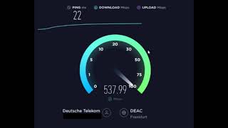 Speedtest 500 MBits Glasfaser Fiber  Deutsche Telekom MagentaZuhause XXL FTTH [upl. by Arundel]