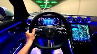 2022 Mercedes C Class AMG  NIGHT Drive C220d FULL Review Interior Exterior [upl. by Acinomaj]