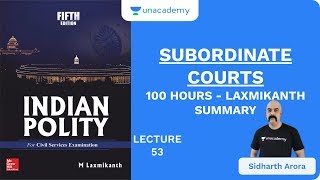 L53 Subordinate Courts  100 Hours  Laxmikanth Summary  UPSC CSE  Sidharth Arora [upl. by Ydnih]