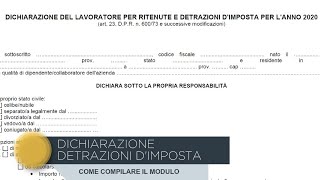 Come compilare modulo detrazioni dimposta [upl. by Harriman]