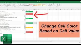 Change Cell Color based on Dropdown Selection  Excel Tutorial [upl. by Blanchette]