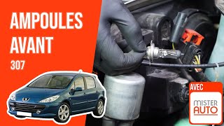 Changer les Ampoules déclairage avant PEUGEOT 307 💡 [upl. by Hibben]