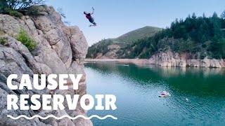 Epic Cliff Jumping at Causey Reservoir Utah [upl. by Lorie772]