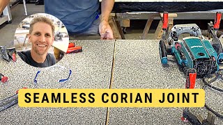 Seaming Corian Solid Surface Joint  Invisible Seam  Freehand [upl. by Styles569]