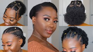 4C Hairstyles For Short Hair  Perfect for school amp work 👸🏿 [upl. by Yug]