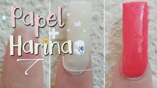 UÑAS POSTIZAS con PAPEL HIGIÉNICO Y HARINA  perfectwith Ainhoa [upl. by Adlay]