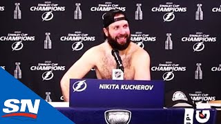 FULL Nikita Kucherov Postgame Press Conference On Canadiens Fans Vasilevskiy And Stanley Cup Win [upl. by Hazlett493]