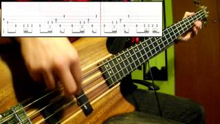 Rage Against The Machine  Killing In The Name Bass Cover Play Along Tabs In Video [upl. by Shanna]