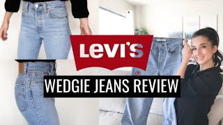 LEVI’S WEDGIE JEAN REVIEW amp TRYON  Petite Friendly Jeans [upl. by Novah]