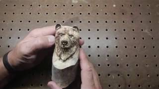 Wood carving a brown bear with Foredom and Dremel 3000 [upl. by Ulises]