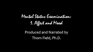 Mental Status Exam Training part 1 Affect and Mood [upl. by Rogerson]