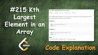 Kth Largest Element in an Array  Live Coding with Explanation  Leetcode  215 [upl. by Araiek752]