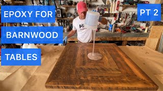 How to pour epoxy on a barnwood table and get a satin finish PART 2 [upl. by Raul]