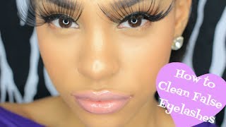 HOW TO  CLEAN FALSE EYELASHES TO REUSE [upl. by Aivul476]