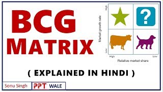 BCG MATRIX IN HINDI  Stars Cash Cows Question Marks amp Dogs  Strategic Management ppt [upl. by Heigho]