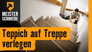 Teppich auf Treppe verlegen  HORNBACH Meisterschmiede [upl. by Nedrah]