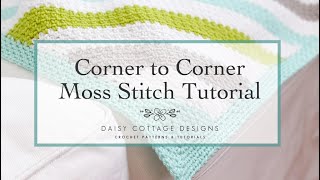 C2C Moss Stitch Crochet Tutorial  Linen Stitch Crochet [upl. by Mimi835]