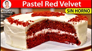 PASTEL RED VELVET SIN HORNO  Vicky Receta Facil [upl. by Eninahpets]