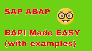 SAP ABAP Advanced Concepts  BAPI Examples explained [upl. by Recnal941]