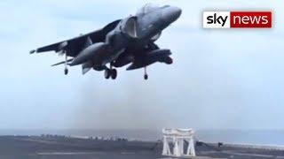 US Navy Harrier Jet Lands On Stool [upl. by Bail21]