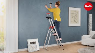 HAILO L85 ComfortLine  AluSicherheitsStehleiter  Aluminium safety household ladder [upl. by Irahs]