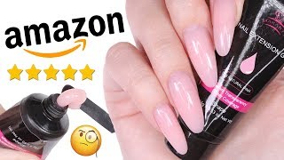 DIY TESTING THE 1 POLYGEL NAIL KIT ON AMAZON PRIME [upl. by Akimyt469]