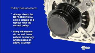 Alternator Decoupler Pulley How to Inspect and Replace  NAPA BeltsHose Short Version [upl. by Stilu667]