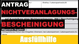 Antrag auf NV  Nichtveranlagungsbescheinigung Tutorial  Erklärung  Ausfüllhilfe [upl. by Habeh838]