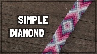 Simple Diamond Friendship Bracelet Tutorial CC [upl. by Estren899]